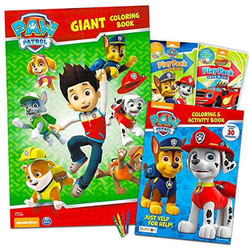 Set of 2 Jumbo Coloring and Activity Books for Children Featuring Paw Patrol 